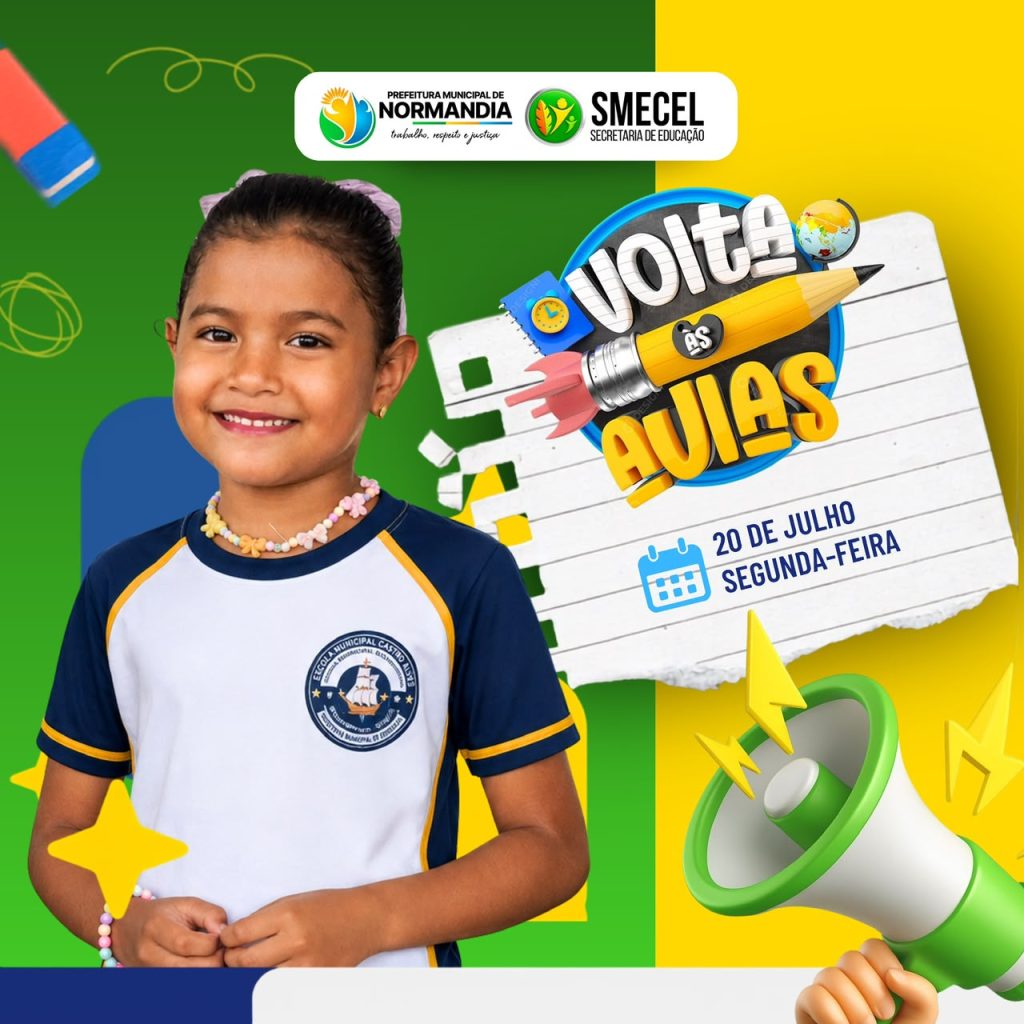 Rede Municipal de Ensino de Normandia retoma as aulas nesta segunda-feira (20)